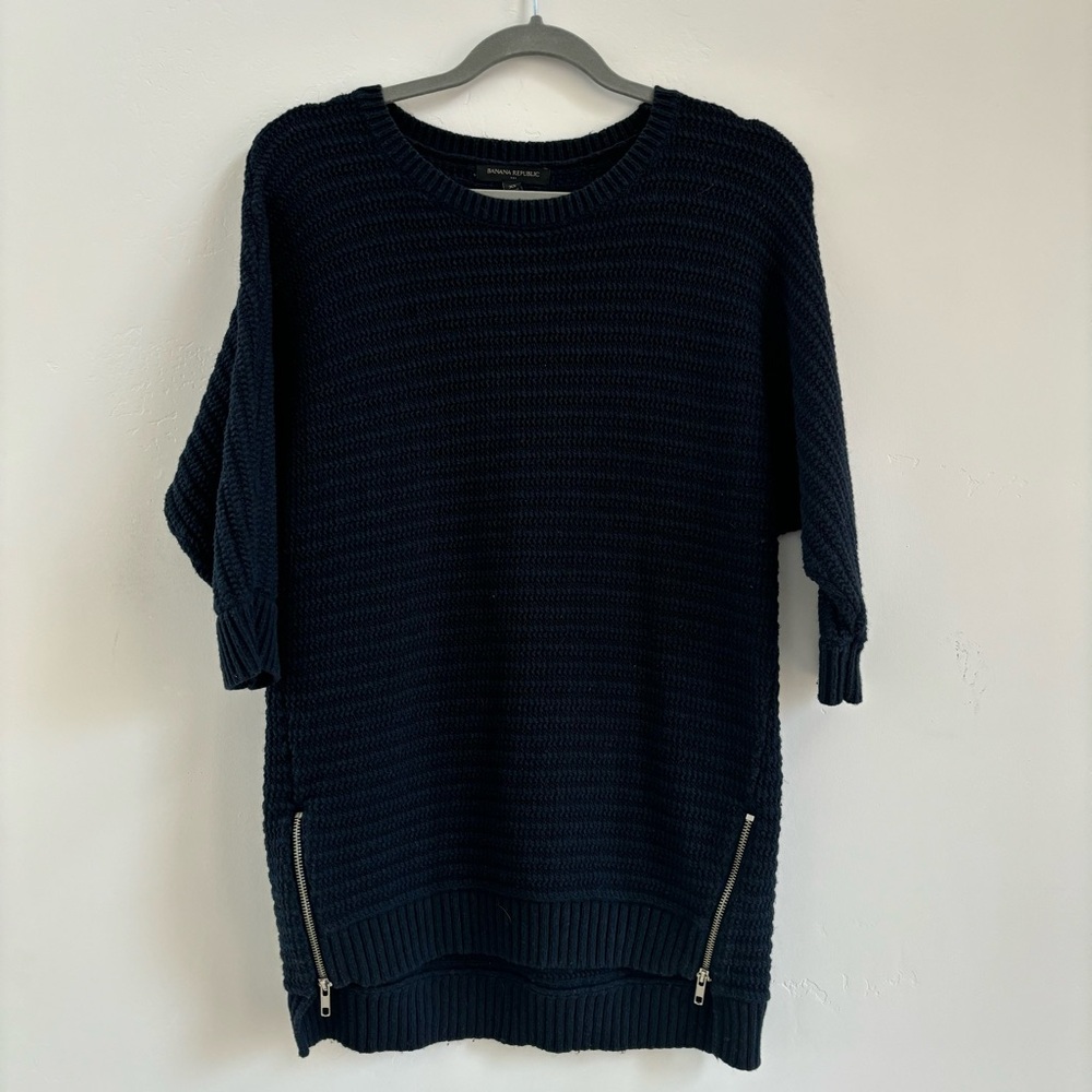 Banana Republic Longline Wool Sweater with Zippers
